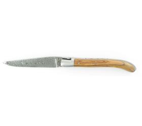 Laguiole XS Damascus Olive wood